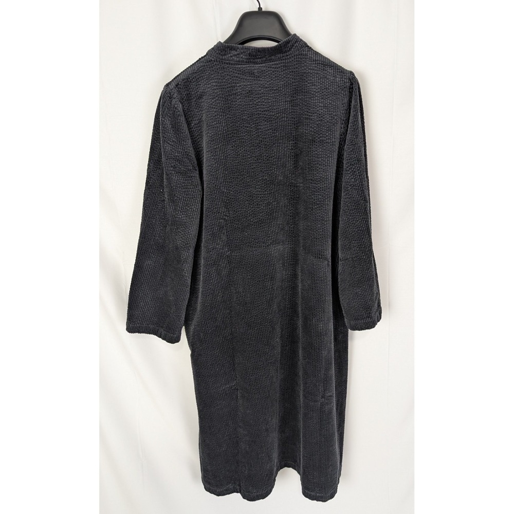 Culture Denmark Charcoal Gray Corduroy V-Neck Sack Dress Medium - 100% Cotton - Picture 14 of 16